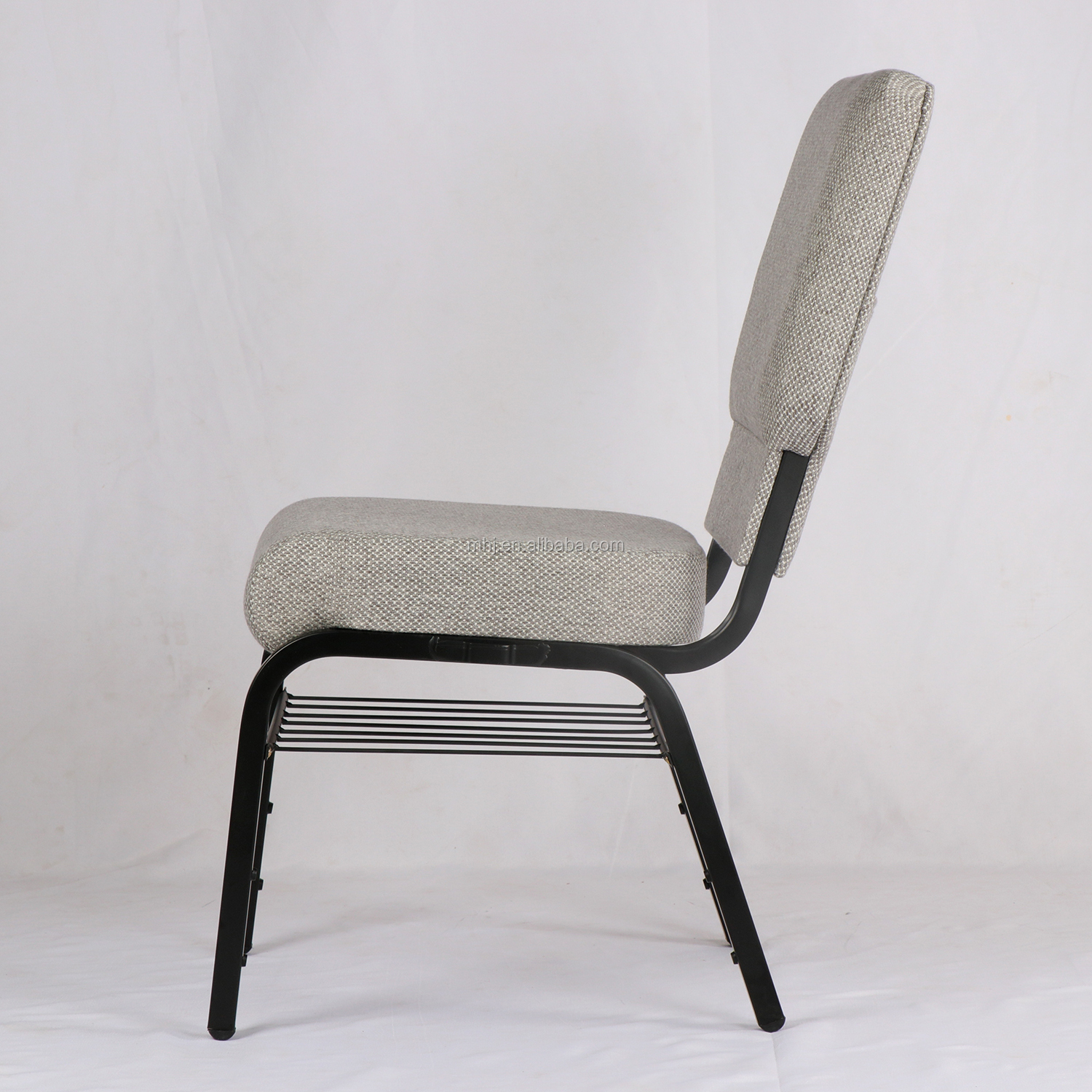 MHJ furniture - Grey Fabric Interlocking Church Chair With Bookrack Church chair 21
