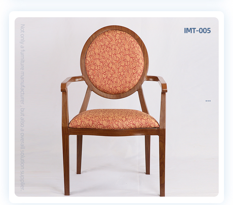 Restaurant furniture luxury round back imitated wooden armrest banquet chair