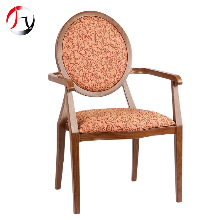 MHJ furniture - Restaurant Furniture Luxury Round Back Imitated Wooden Armrest Banquet Chair Aged & Nursing home seating 1
