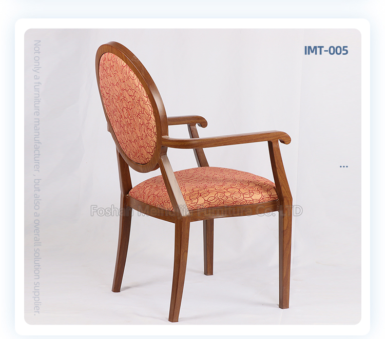 Restaurant furniture luxury round back imitated wooden armrest banquet chair