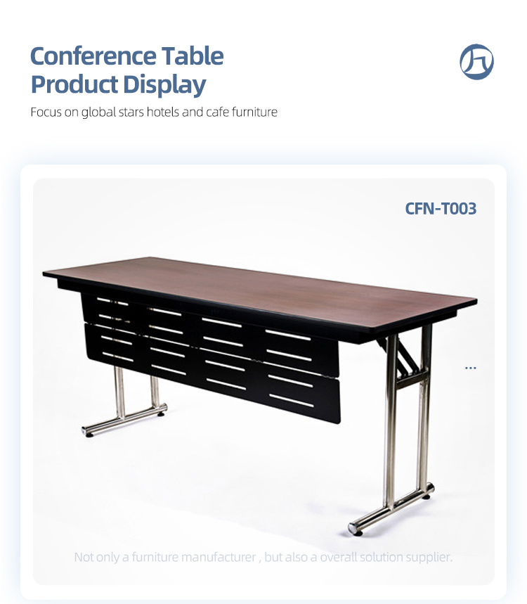 New design melamine board top stainless steel leg conference training foldable long table