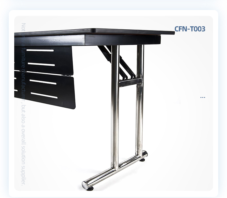 New design melamine board top stainless steel leg conference training foldable long table