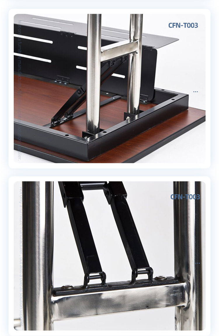 New design melamine board top stainless steel leg conference training foldable long table