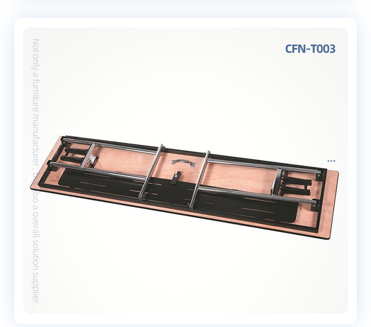 New design melamine board top stainless steel leg conference training foldable long table