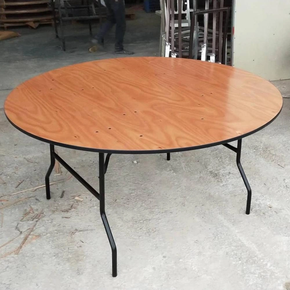 MHJ furniture - Plywood Folding Wooden 60 Inch Round Restaurant Hotel Banquet Hall Table 1