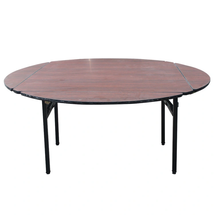 MHJ furniture - 72 Inch Round Wood Folding Banquet Dining Table For Hotel Event Tables 1