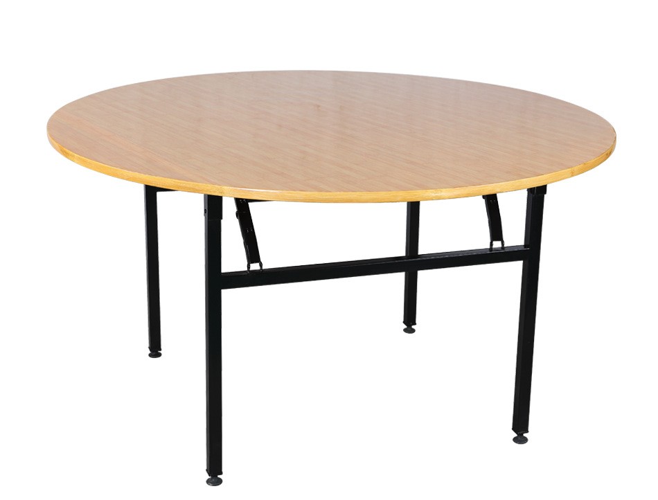 MHJ furniture - 72 Inch Round Wood Folding Banquet Dining Table For Hotel Event Tables 7