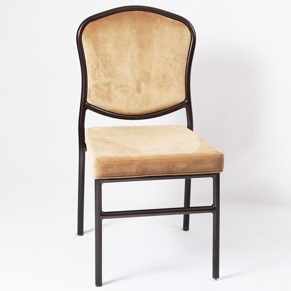 MHJ furniture - Golden Velvet Upholstered Modern Luxury Aluminum Gold Restaurant Hotel Banquet Chairs With Back Flower Design Banquet chair 10