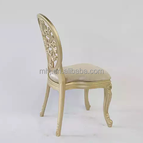 MHJ furniture - Stackable Gold Round Back Ghost Louis Banquet Wedding Chair Plastic chair and table 10