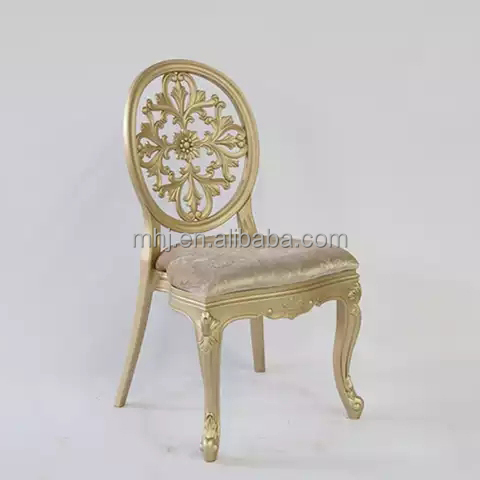 MHJ furniture - Stackable Gold Round Back Ghost Louis Banquet Wedding Chair Plastic chair and table 8