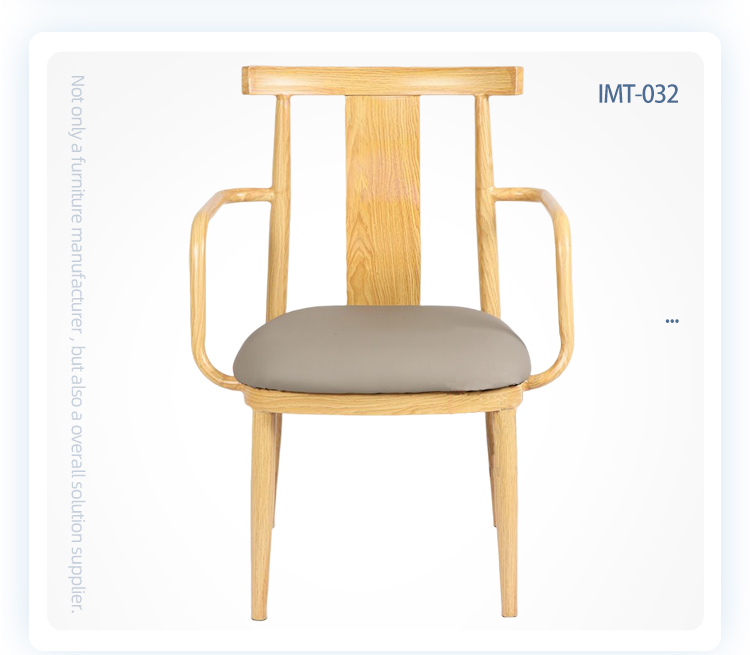 wholesale Nordic style dining coffee wood grain metal chair with arms