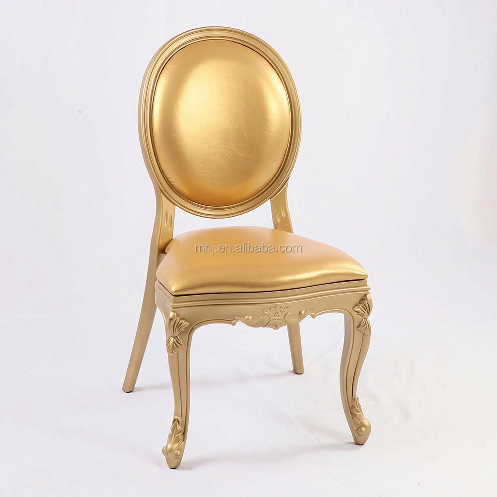 MHJ furniture - Hot Sale Stackable Elegant Hotel Banquet Gold Louis Ghost Chair For Events Plastic chair and table 1
