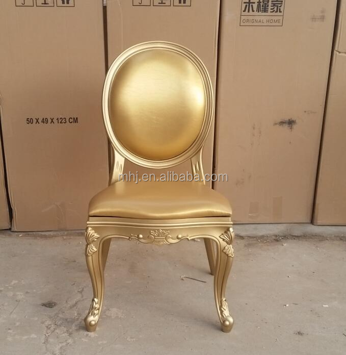 MHJ furniture - Hot Sale Stackable Elegant Hotel Banquet Gold Louis Ghost Chair For Events Plastic chair and table 13