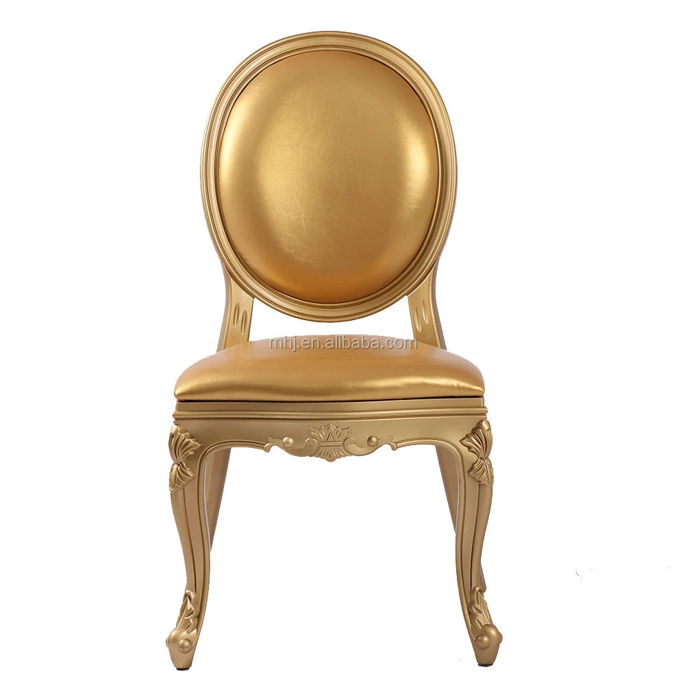 MHJ furniture - Resin Gold Frame Hotel Banquet Louis Dining Wedding Chair Plastic chair and table 1