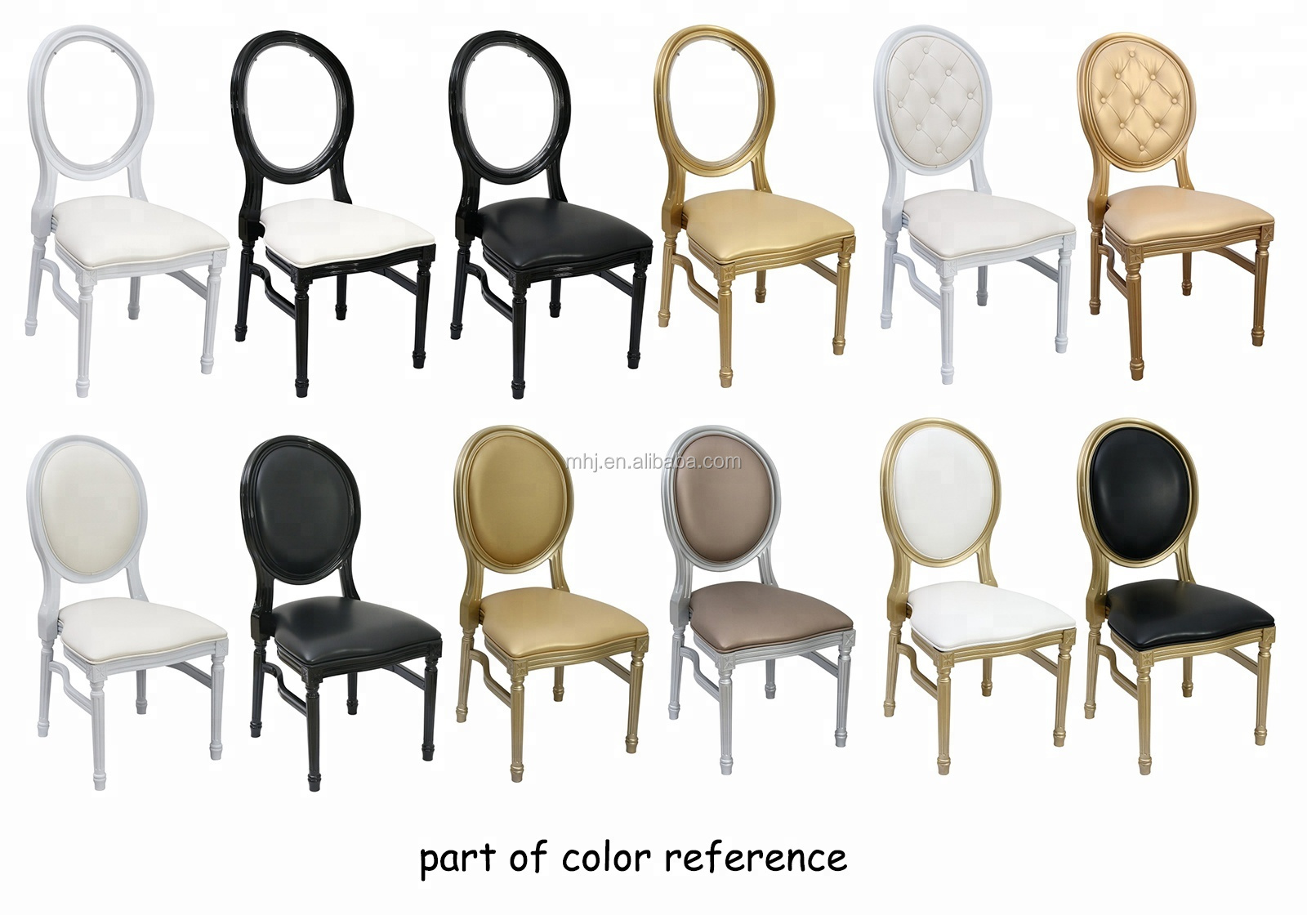 MHJ furniture - French Louis Royal Design Resin Plastic Oval Back Hotel Dining Banquet Chair For Event Wedding Plastic chair and table 7