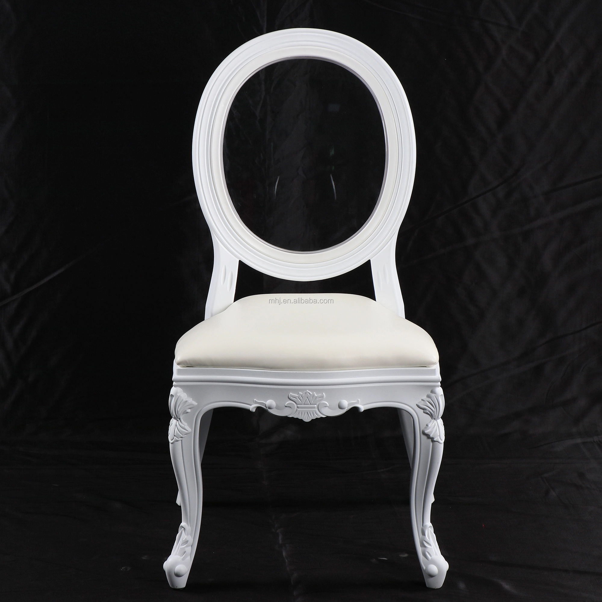 MHJ furniture - Factory Sale Pp White Louis Xv Ghost Wedding Chair With Clear Back Plastic chair and table 1
