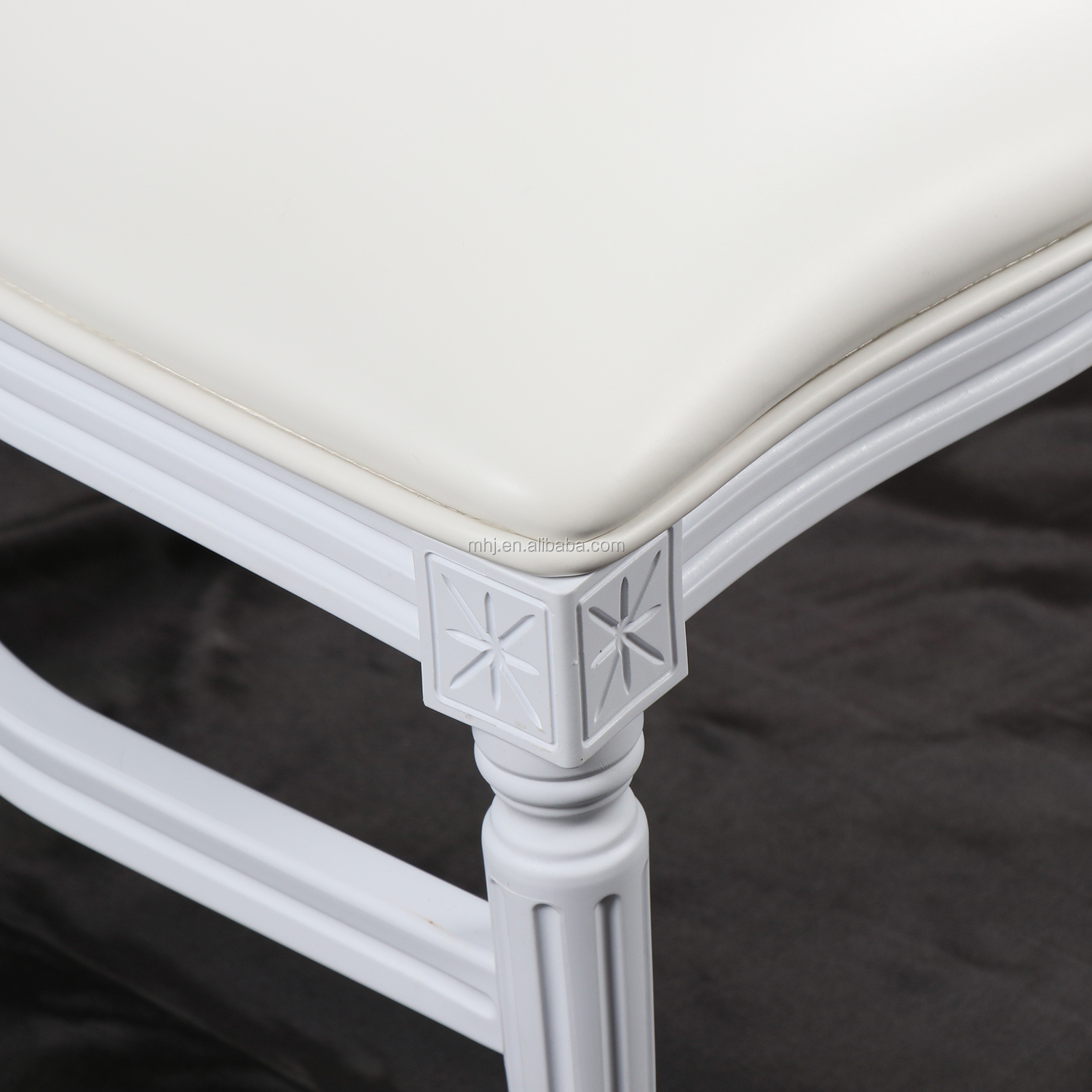 MHJ furniture - White Clear Resin Stackable Ghost Chairs Royal Banquet Wedding Chair Plastic chair and table 14