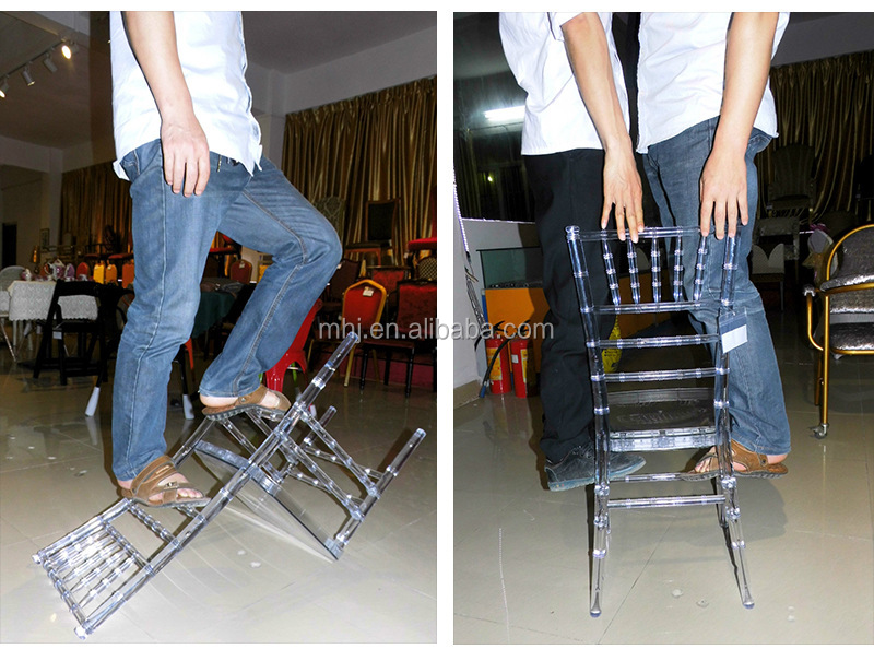 MHJ furniture - Pc Resin Transparent Gold Knock-down Resin Chiavari Wedding Chair Plastic chair and table 10