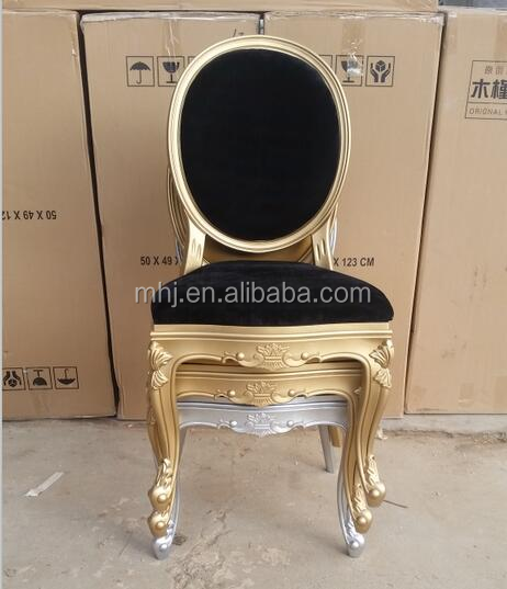 MHJ furniture - French Louis Royal Design Resin Plastic Oval Back Hotel Dining Banquet Chair For Event Wedding Plastic chair and table 14
