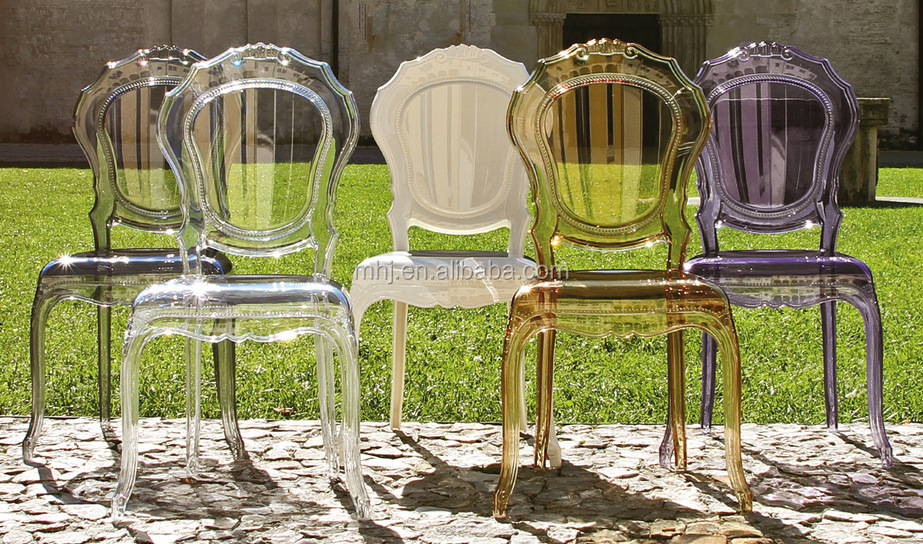 MHJ furniture - Wholesale Fancy Bella Wedding Chairs Black Acrylic Armrest Ghost Chair Plastic chair and table 8