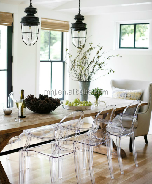 MHJ furniture - Wholesale Fancy Bella Wedding Chairs Black Acrylic Armrest Ghost Chair Plastic chair and table 15