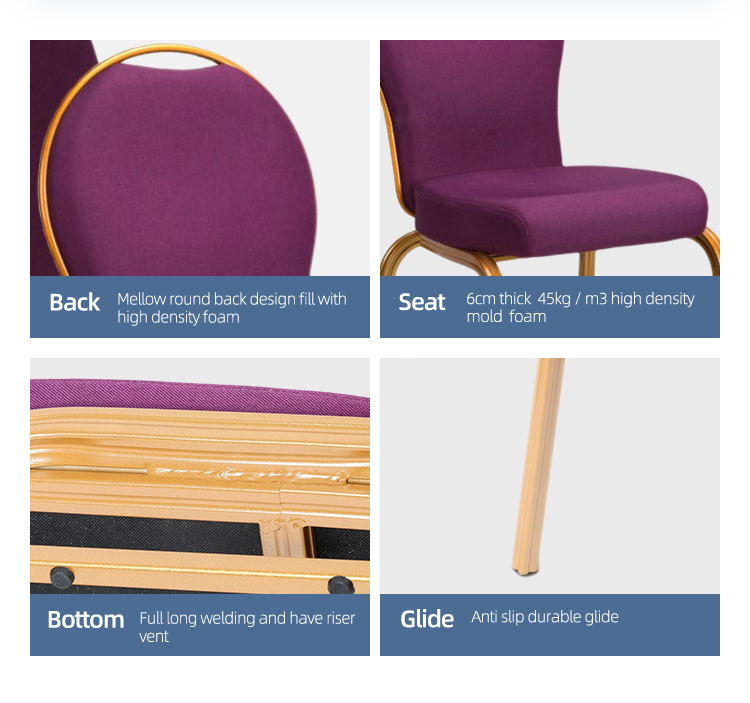 high back gold frame aluminum stacking metal flexible shake back banquet chair