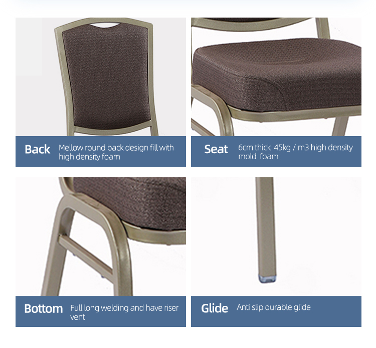 Wholesale high quality stacking aluminum square back hotel banquet chairs with 3 years warranty