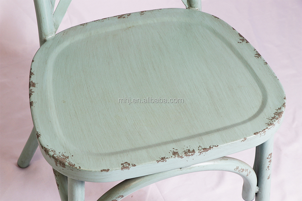 MHJ furniture - Retro Metal Stacking Cross Back Wedding Restaurant Chair Leisure chair 12