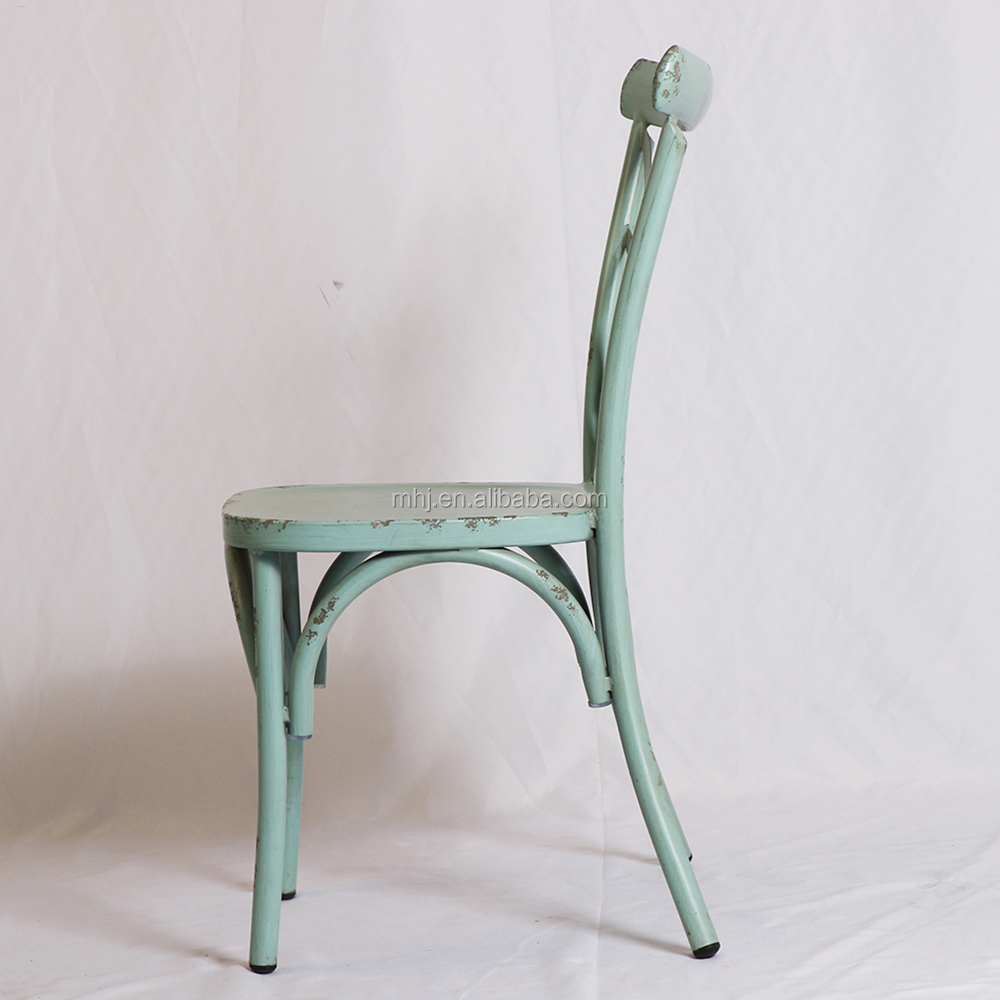 MHJ furniture - Retro Metal Stacking Cross Back Wedding Restaurant Chair Leisure chair 15