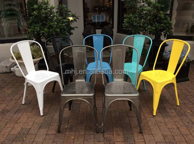 MHJ furniture - Factory Sale Iron Steel Metal Restaurant Cafe Bistro Tolix Chair Leisure chair 8