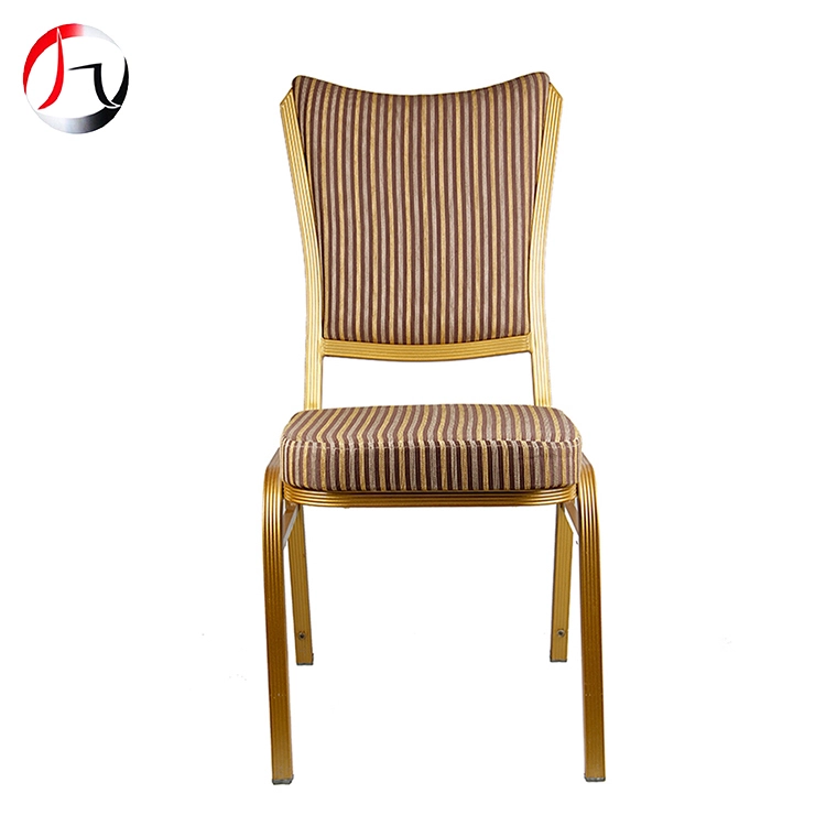 MHJ furniture - Wholesale Simple Design Stackable Wedding Party Banquet Chair With Upholstered Padded Aluminum chair 1
