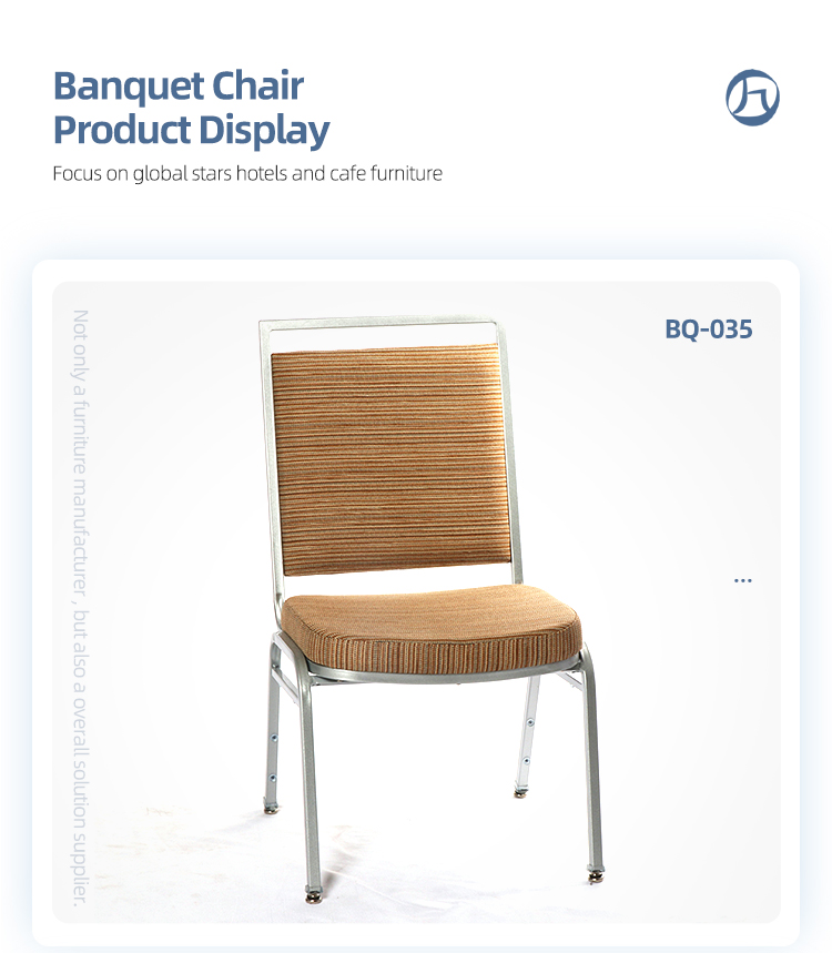 Upholstered fabric dining hotel furniture stackable chair iron metal banquet hall chairs