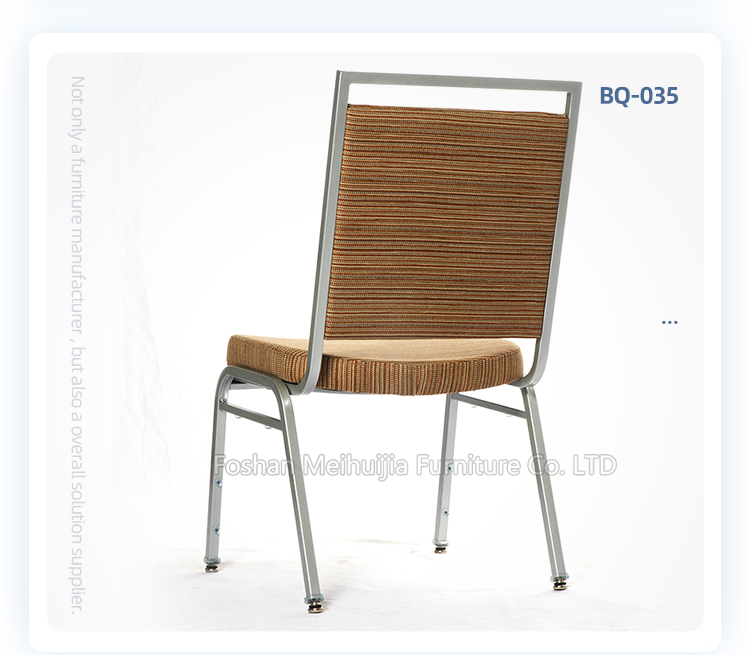 Upholstered fabric dining hotel furniture stackable chair iron metal banquet hall chairs