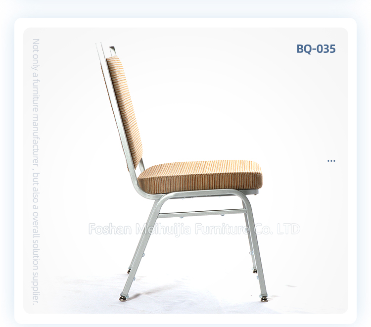 Upholstered fabric dining hotel furniture stackable chair iron metal banquet hall chairs