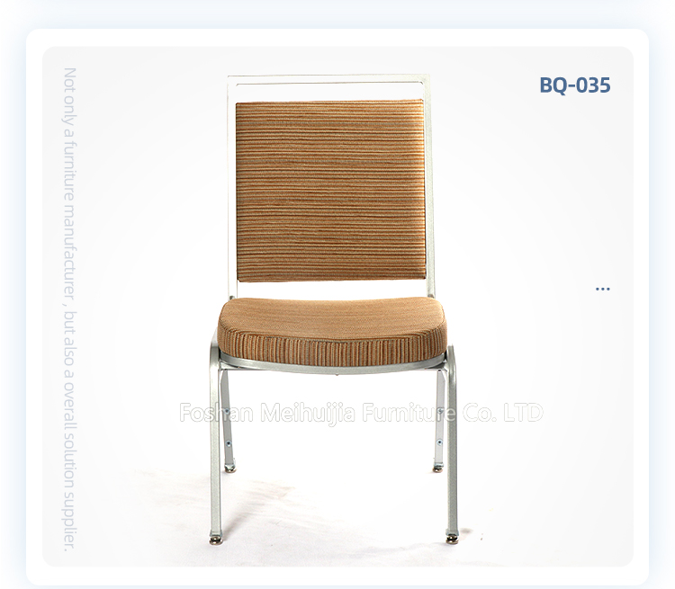 Upholstered fabric dining hotel furniture stackable chair iron metal banquet hall chairs