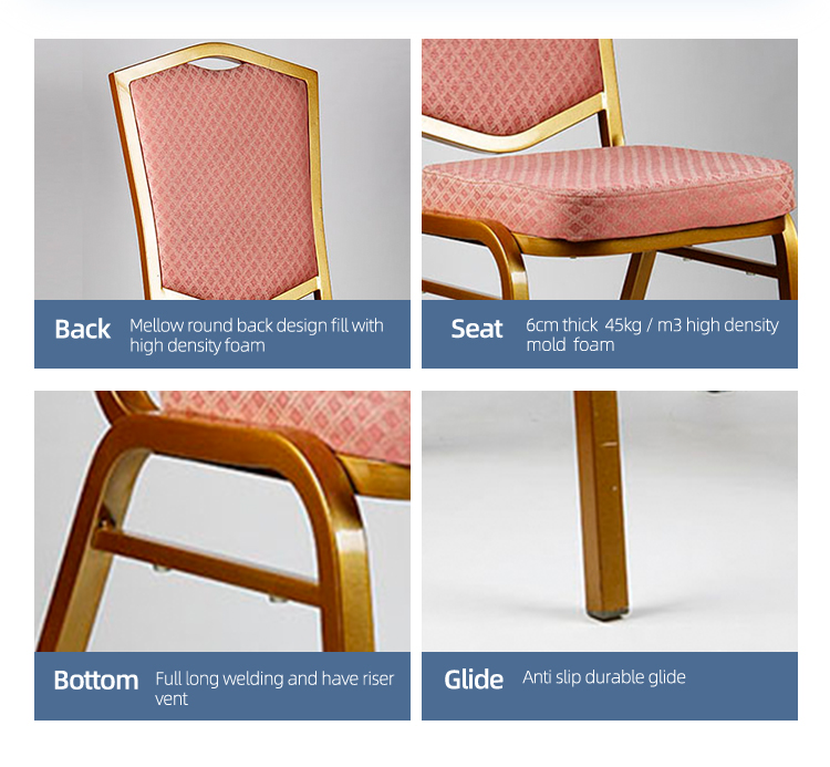 aluminum stackable church banquet chair for sale