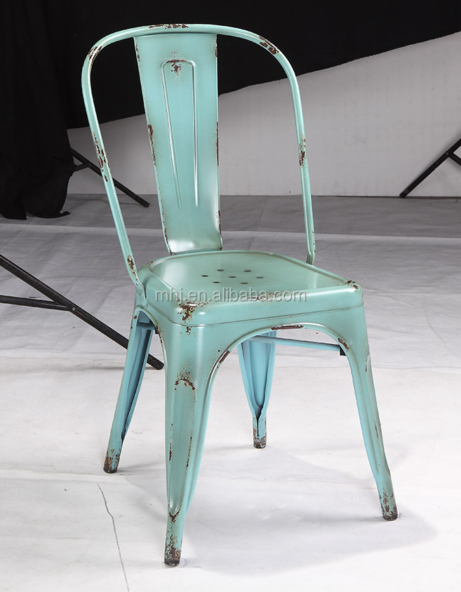 MHJ furniture - Factory Sale Iron Steel Metal Restaurant Cafe Bistro Tolix Chair Leisure chair 15