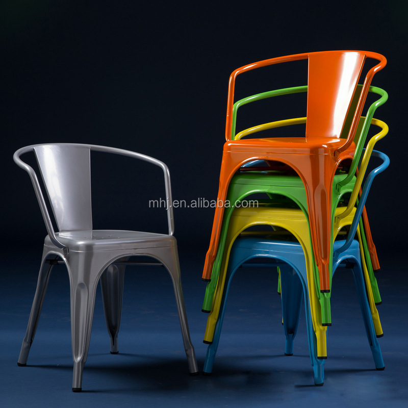 MHJ furniture - Multicolor Antique Iron Stackable Cafe Shop Bistro Tolixs Chair Leisure chair 8