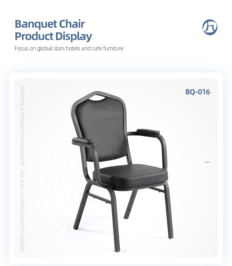 High quality banquet hall metal frame stacking restaurant banquet armrest chair with 3 years warranty
