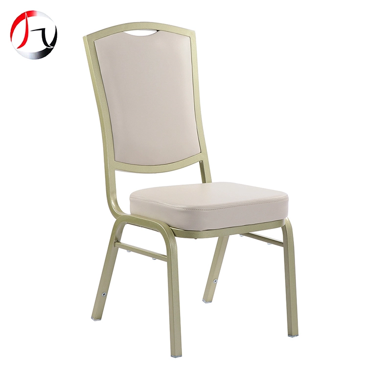 MHJ furniture - Wholesale 5 Star Hotel Party Chairs Stackable Aluminium Fabric Upholstered Padded Throne Banquet Chair Aluminum chair 1