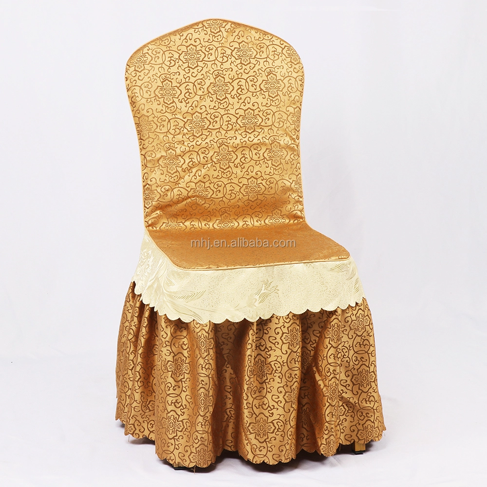 MHJ furniture - Factory Sale Gold Color Polyester Cheap Wedding Banquet Chair Covers Chair cover/Table cloth/Napkins/Sash 1