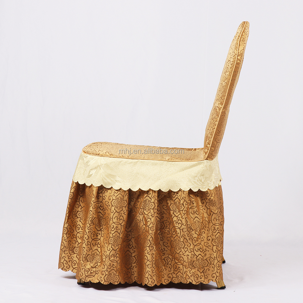 MHJ furniture - Factory Sale Gold Color Polyester Cheap Wedding Banquet Chair Covers Chair cover/Table cloth/Napkins/Sash 11