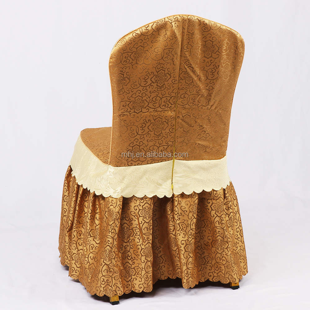 MHJ furniture - Factory Sale Gold Color Polyester Cheap Wedding Banquet Chair Covers Chair cover/Table cloth/Napkins/Sash 12