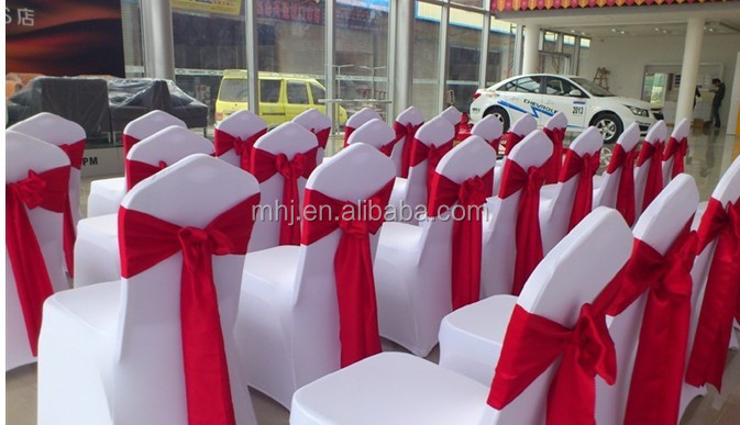 MHJ furniture - High Quality White 280g Thick Elastic Spandex Hotel Banquet Chair Cover Chair cover/Table cloth/Napkins/Sash 8