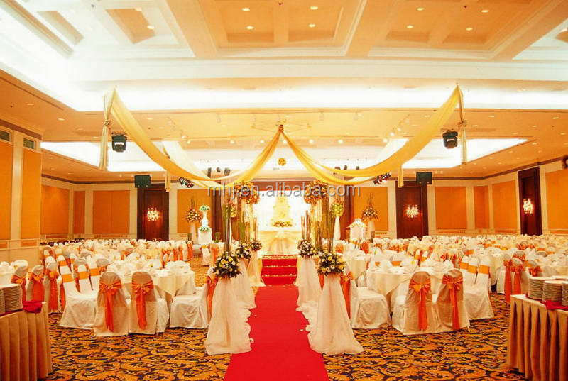 MHJ furniture - Newest Hotel Banquet Ruffled Champagne Polyester Chair Cover Chair cover/Table cloth/Napkins/Sash 7