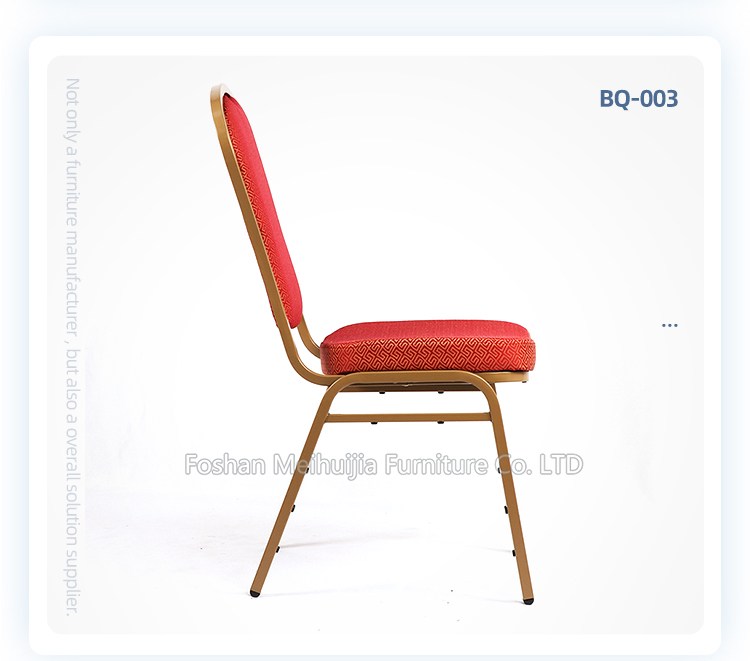 Modern design iron restaurant chais red stacking banquet chair with backrest