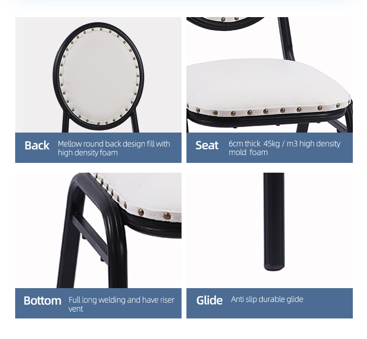 aluminum padded sturdy restaurant banquet hall chair