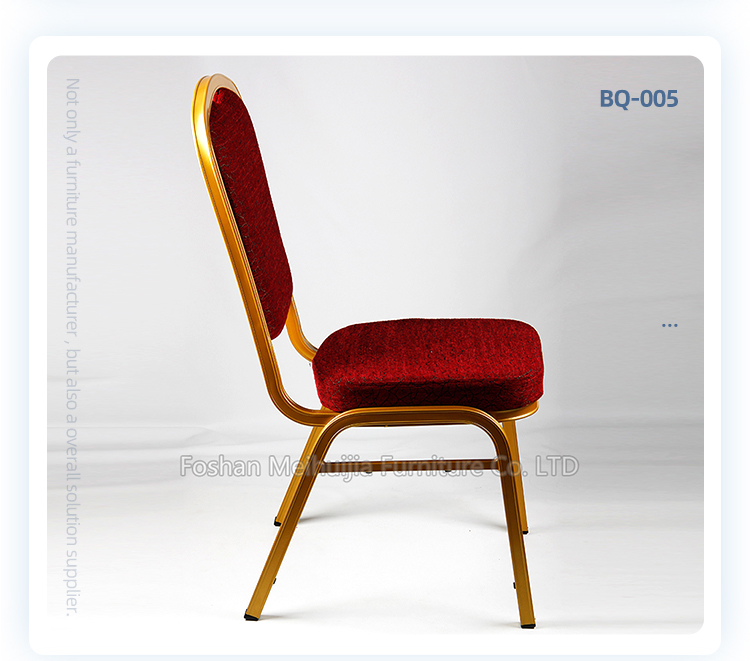 Restaurant furniture aluminum banquet stacking chair with with high density mold foam seat pad