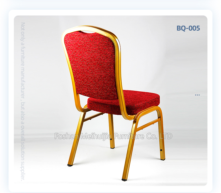 Restaurant furniture aluminum banquet stacking chair with with high density mold foam seat pad