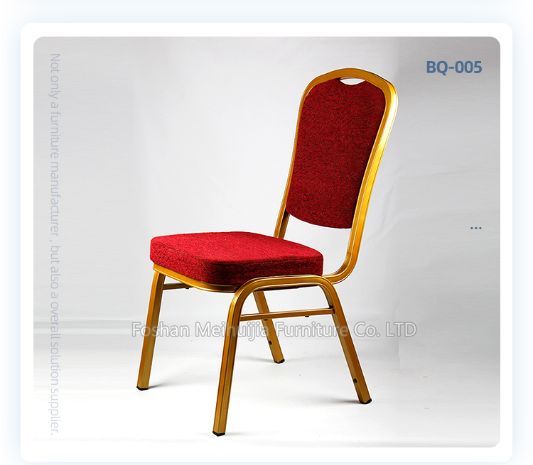 Restaurant furniture aluminum banquet stacking chair with with high density mold foam seat pad